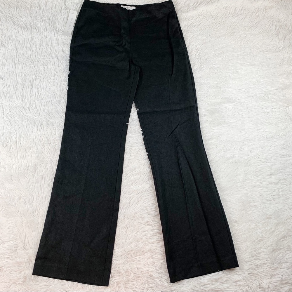 Margaret M women's high rise 100% linen straight leg pants Made in Canada